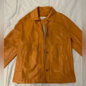Bershka soft vegan leather jacket - Orange